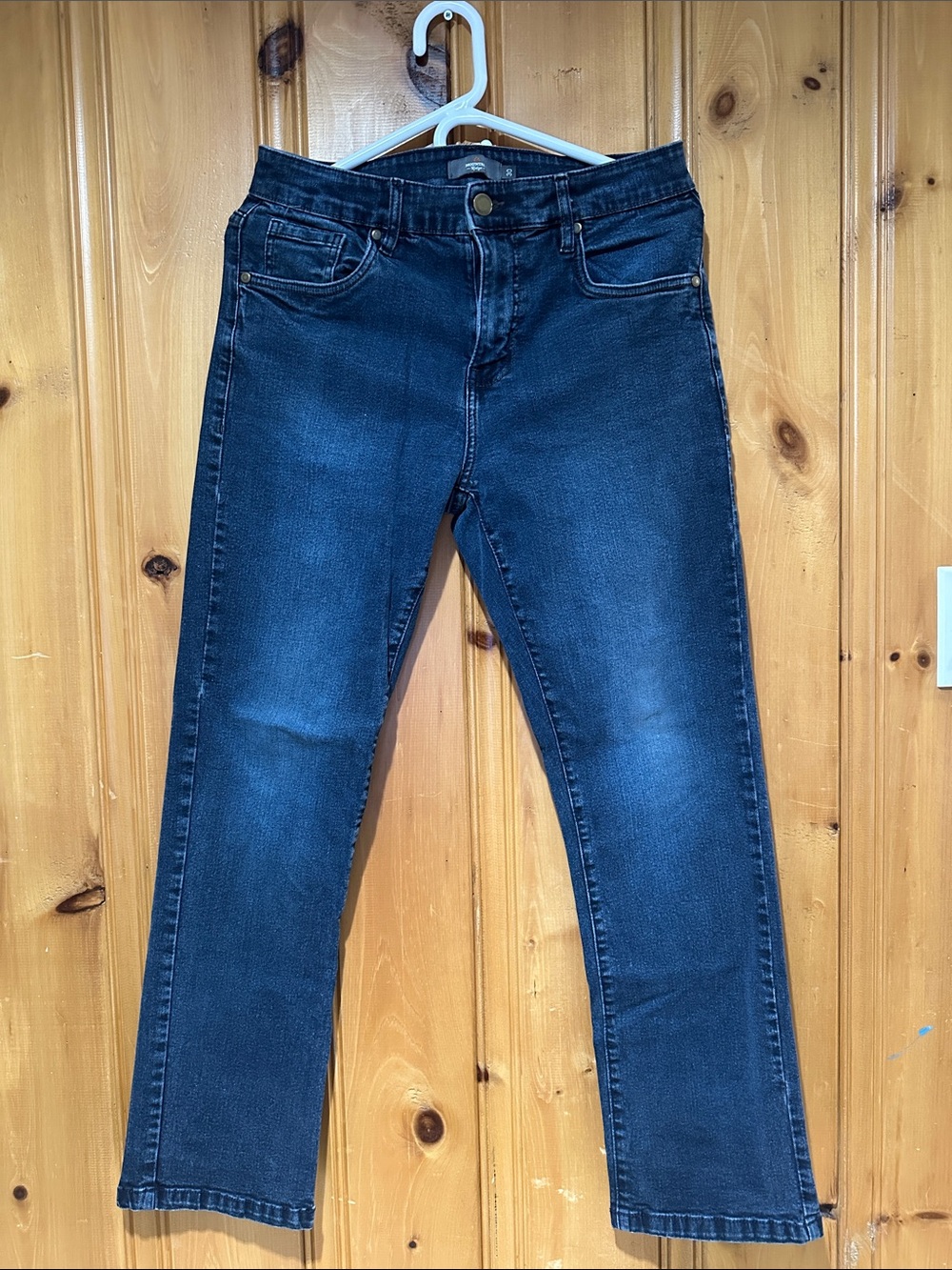 Men's Straight-Leg Jeans in Dark Blue Denim